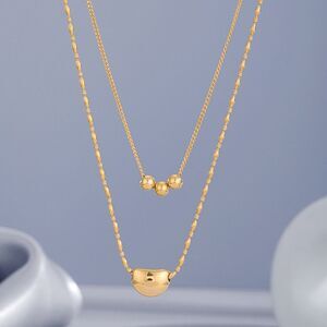 18K Gold-Plated Double Layered Bauble Charm Necklace